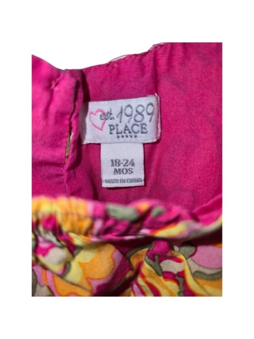 The Childrens Place Girls Pink Floral Paisley Tiered Cotton Dress 18-24 Months - Picture 3 of 5